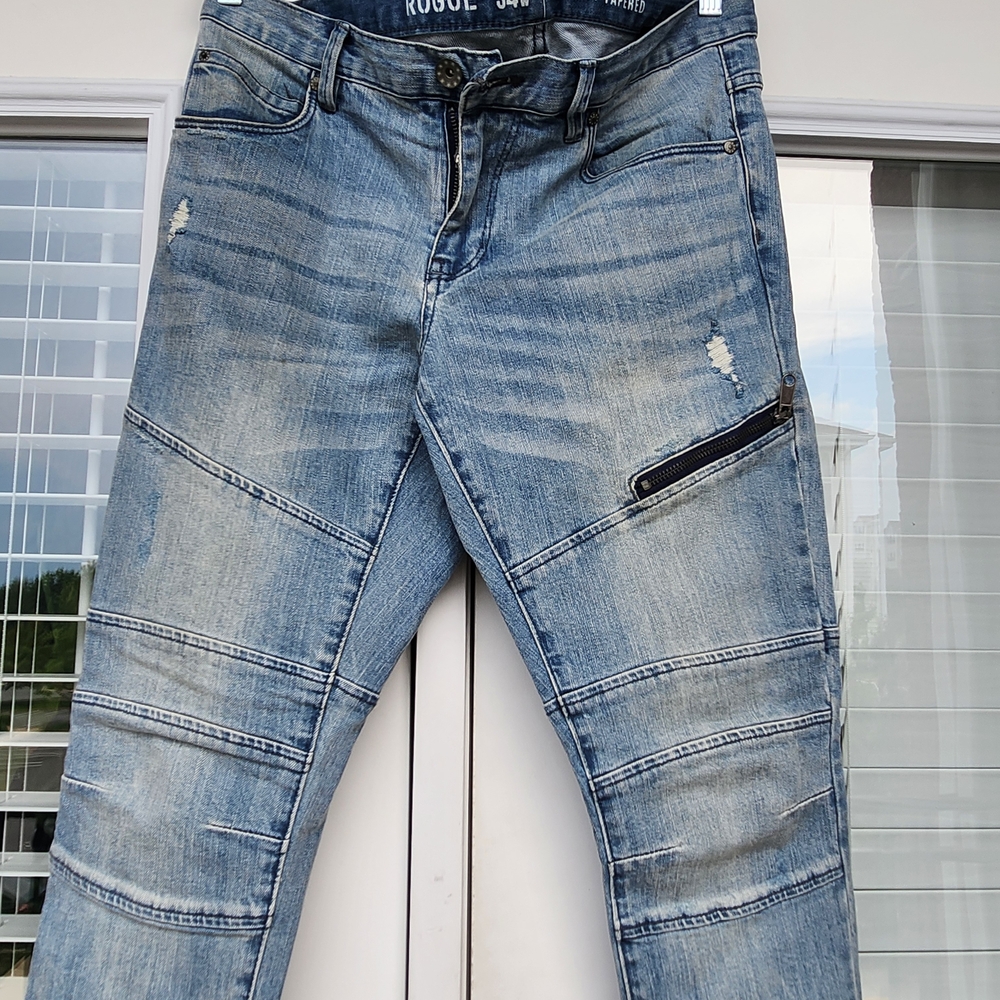 Rogue Blue Skinny Jeans with Distressed Details